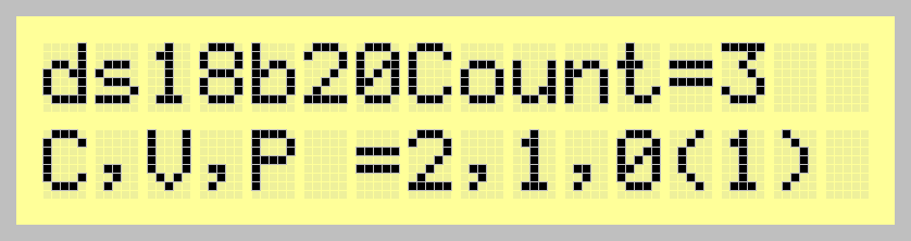 Экран: ds18b20Count=3 C,V,P =2,1,0(1)