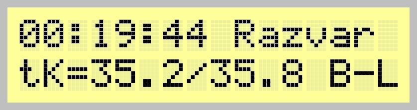 Экран: 00:19:44 Razvar tK=35.2/35.8 B-L
