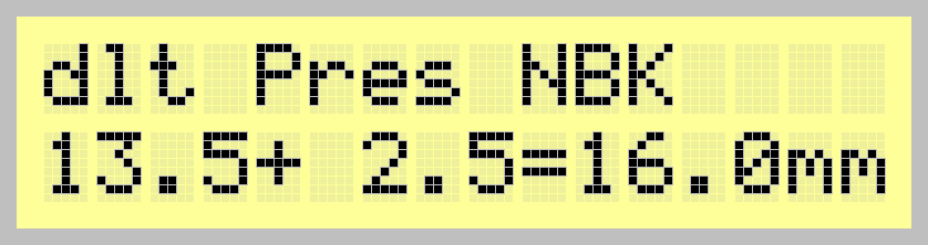 Экран: dlt Pres NBK 13.5+ 2.5=16.0mm