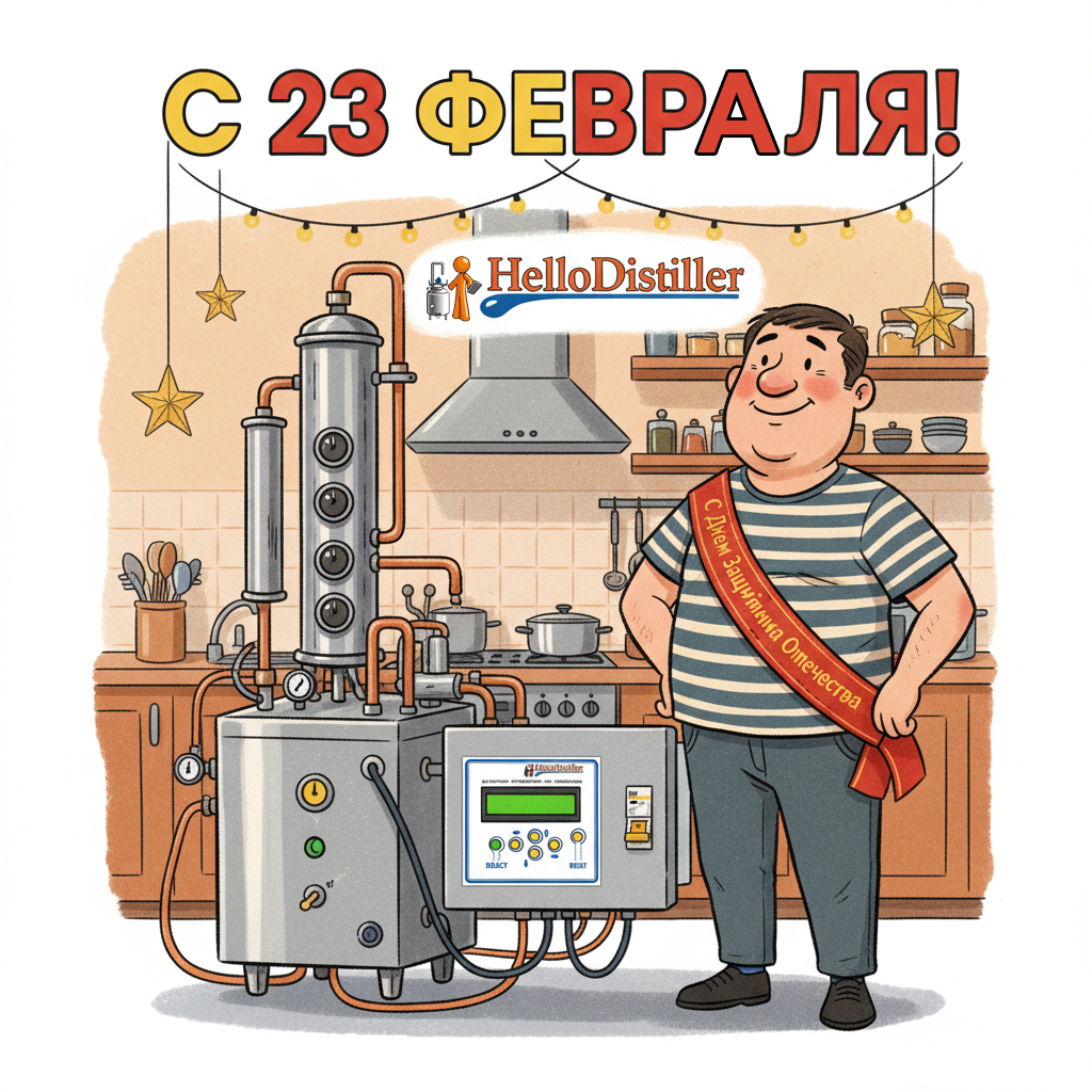 открытка HelloDistiller на 23 февраля 2026